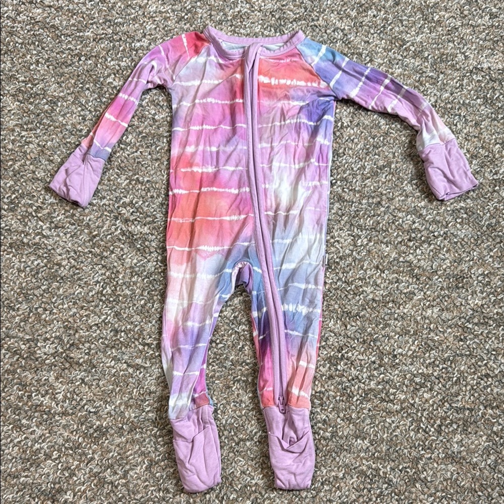 Little Sleepies Zippy. 0-3m. Tie Dye Pastel.